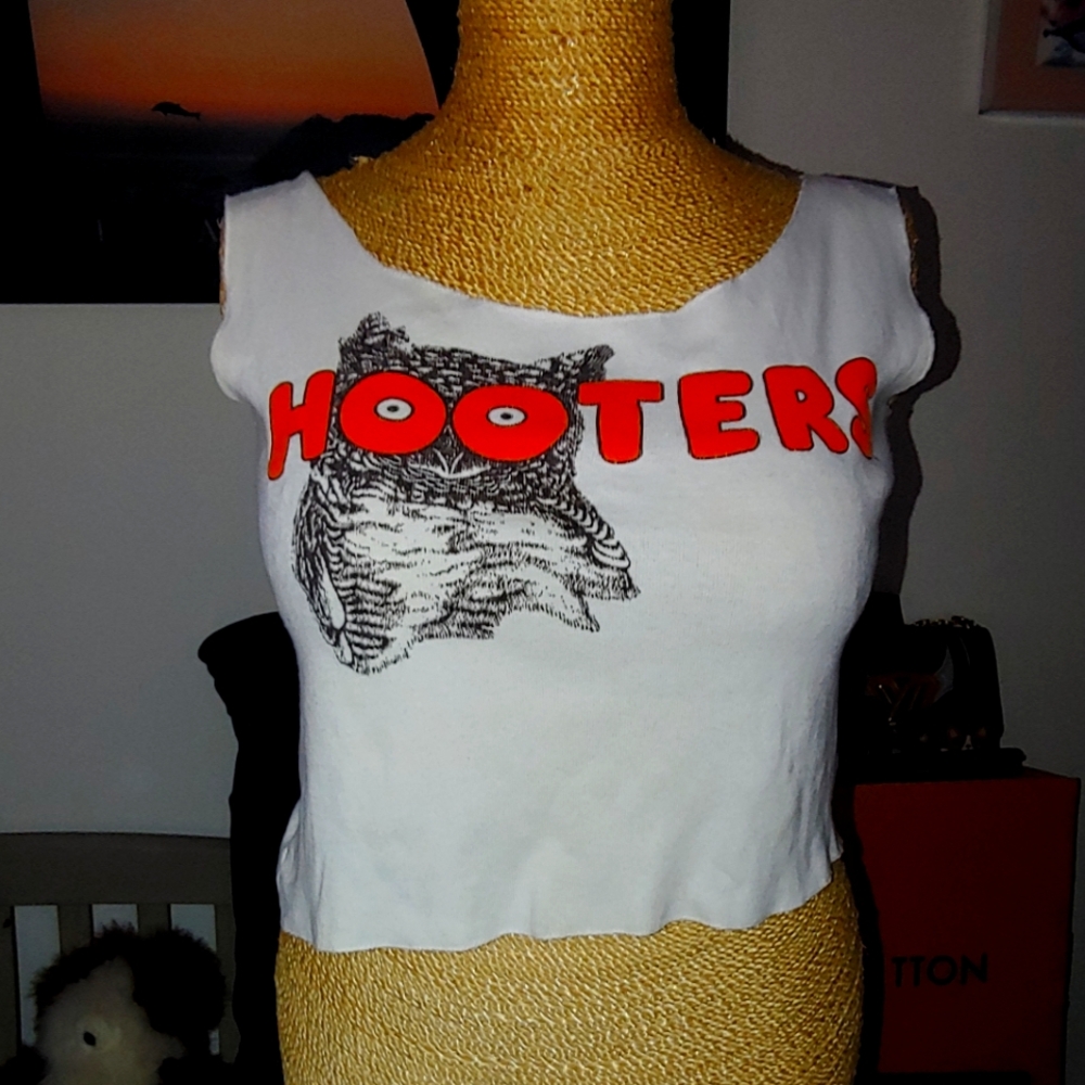 Hooters White Crop Top (signed by Alan Kulwicki)